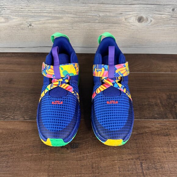Nike Lebron Witness 7 Kaleidoscope PS Size 12C Deep Royal Blue White DQ8647 400 - Picture 4 of 9